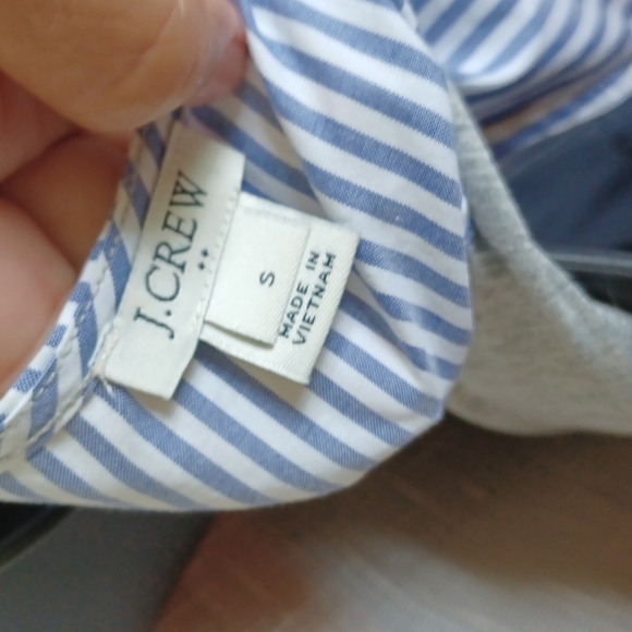 J.Crew Gray Blue Striped Sleeveless Contrast Top - Picture 4 of 6